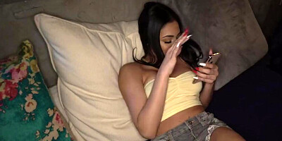 Serena Santos is fingered and fucked in that nice hairy pussy