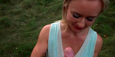 Amateur MILF Lily Joy rides a rock-hard cock outdoors