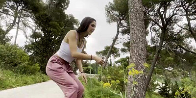 Full-bosomed MILF gives a nice footjob and gets firm cock