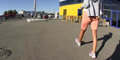 Cameltoe and flashing in the supermarket