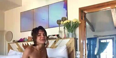 Sweet amateur babe is filmed by boyfriend while getting undressed and changing clothes
