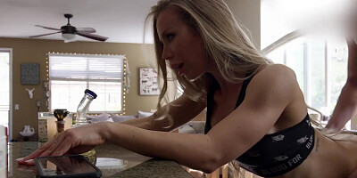 Amazing blonde MILF Nicole Aniston is fucking with a lucky man