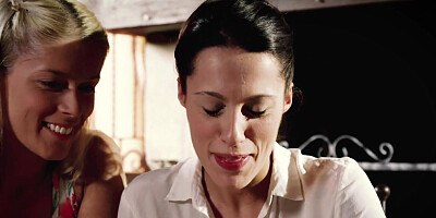 Two flashy lesbians are getting horny while reading erotic novel