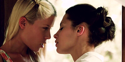 Two flashy lesbians are getting horny while reading erotic novel