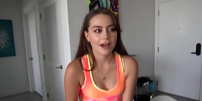 Cute girl Ike Diezel filmed by stepbrother POV-style during sex