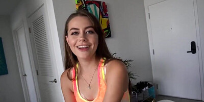 Cute girl Ike Diezel filmed by stepbrother POV-style during sex