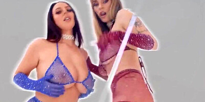 Angela White & Angel Youngs share dude's wood in 3some