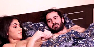 Teen sweetheart is warming up her tight cunny for sex with stepdad using a vibrator