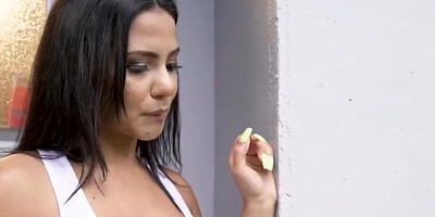 Busty Latina doll is getting stuffed by a big black johnson