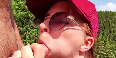 Amazing MILF sucks a cock and gets fucked at the picnic