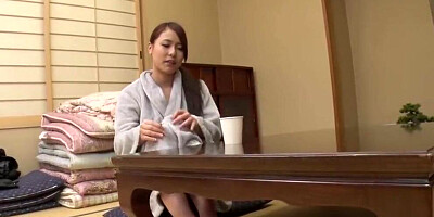 Asian chick lifts her skirt up and bends over to take a cock
