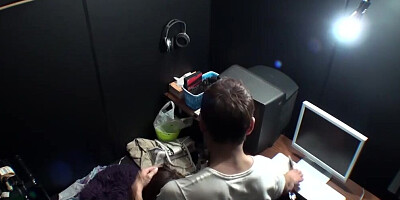 MILF and stepson are havign sex in front of computer