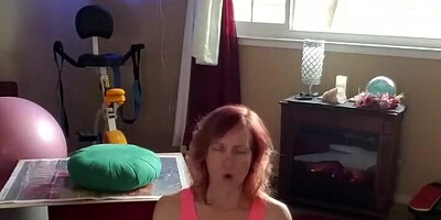 Workout in sexy yellow shorts