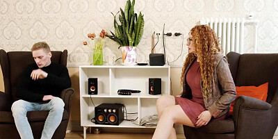 TUTOR4K. English teacher with big boobs calms down when gets stud's cock