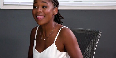 Ebony doll seduced her brunette girlfriend into a passionate lesbo licking and scissoring
