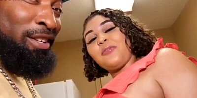 Chubby MILF twerks that big ass and takes a huge black pecker