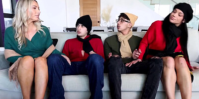 Slutty cougars swapped shy stepsons in this wild HC foursome