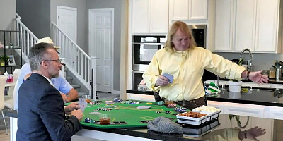 Brunette Teen Fucked by her Step Grandpa's Poker Friends