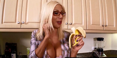 Busty Blonde Bombshell Puma Swede Gets Cum On Her Glasses!