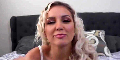 Blonde's bubble butt is oiled and about to get pierced