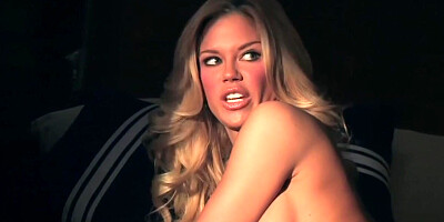 Alluring blonde model wants to show you her big round tits