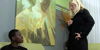 Amazing blonde is fucked in the ass by a hung black man