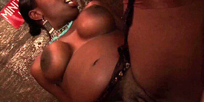 Hot black chick gets her pussy stuffed with a white cock