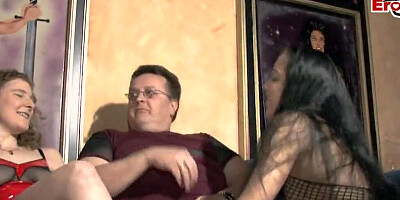 Kinky fat man pushes fingers in stepdaughter's delicious wet cherry