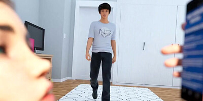 3D sex cartoon shows lovely girl sucking a big hard cock