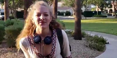 Nubile Luna unknowingly casting for first interracial facial