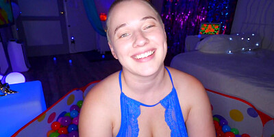 Short haired babe is riding dude's big dick in a POV