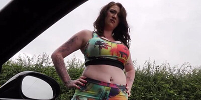 Massive boobs teen bitch Harmony Reigns gets fucked outdoors