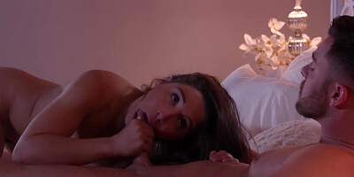 Foreplay with Abella Danger excites him to fuck her