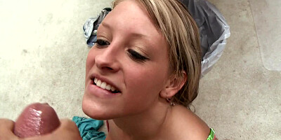 Amateur is getting a dick placed inside her mouth and pussy