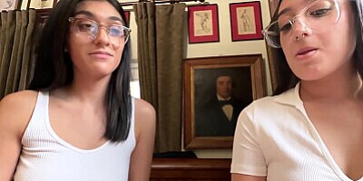 Schoolgirl Sex Training With Step Dad - Violet Gems & Aubry Babcock - Family Therapy - Alex Adams