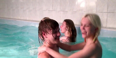 Group scene featuring hot amateur bitches that compete for cock