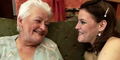 Naughty MILF and granny are having some steamy lesbian sex