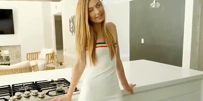 Overflowing CREAMPIE with Curious Step Sister