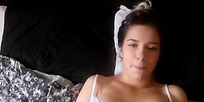 Charming brunette is filmed POV-style while getting some hard cock