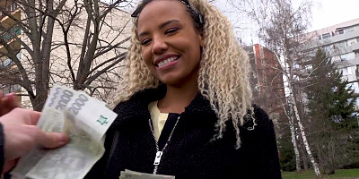 After she was picked up from the streets, an ebony lady was lured into interracial sex