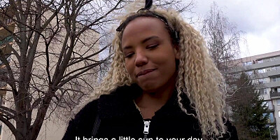 After she was picked up from the streets, an ebony lady was lured into interracial sex