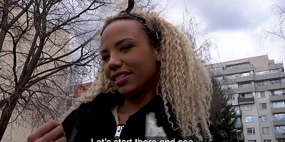 After she was picked up from the streets, an ebony lady was lured into interracial sex