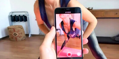 Teen blonde is filmed while gently licking and sucking a massive johnson