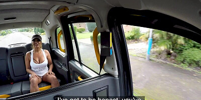 Wild MILF pays a taxi ride with her shaved pussy