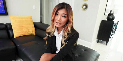 PropertySex Tiny Asian Real Estate Agent Clara Trinity Craves Her Boss's Big Cock