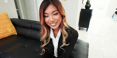 PropertySex Tiny Asian Real Estate Agent Clara Trinity Craves Her Boss's Big Cock