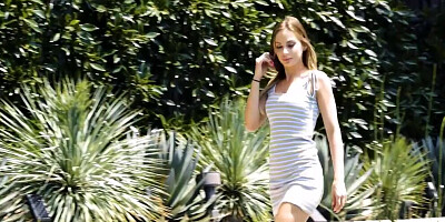 Blonde cock-teaser blows her lucky stepdad and fucks with him