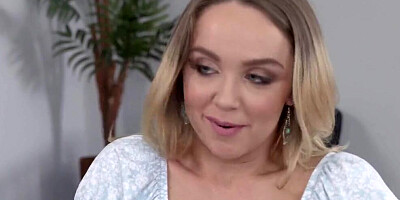 Daddy's blonde girl looks amazing while impaled on the stiff shaft