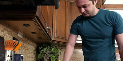 Brad Sterling fucks his petite stepdaughter Cali Lee in the kitchen