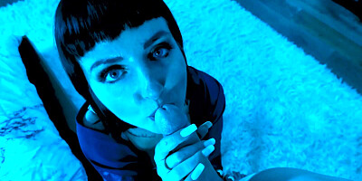 After a quick pussy rubbing, amateur minx treated her lover with a POV blowjob